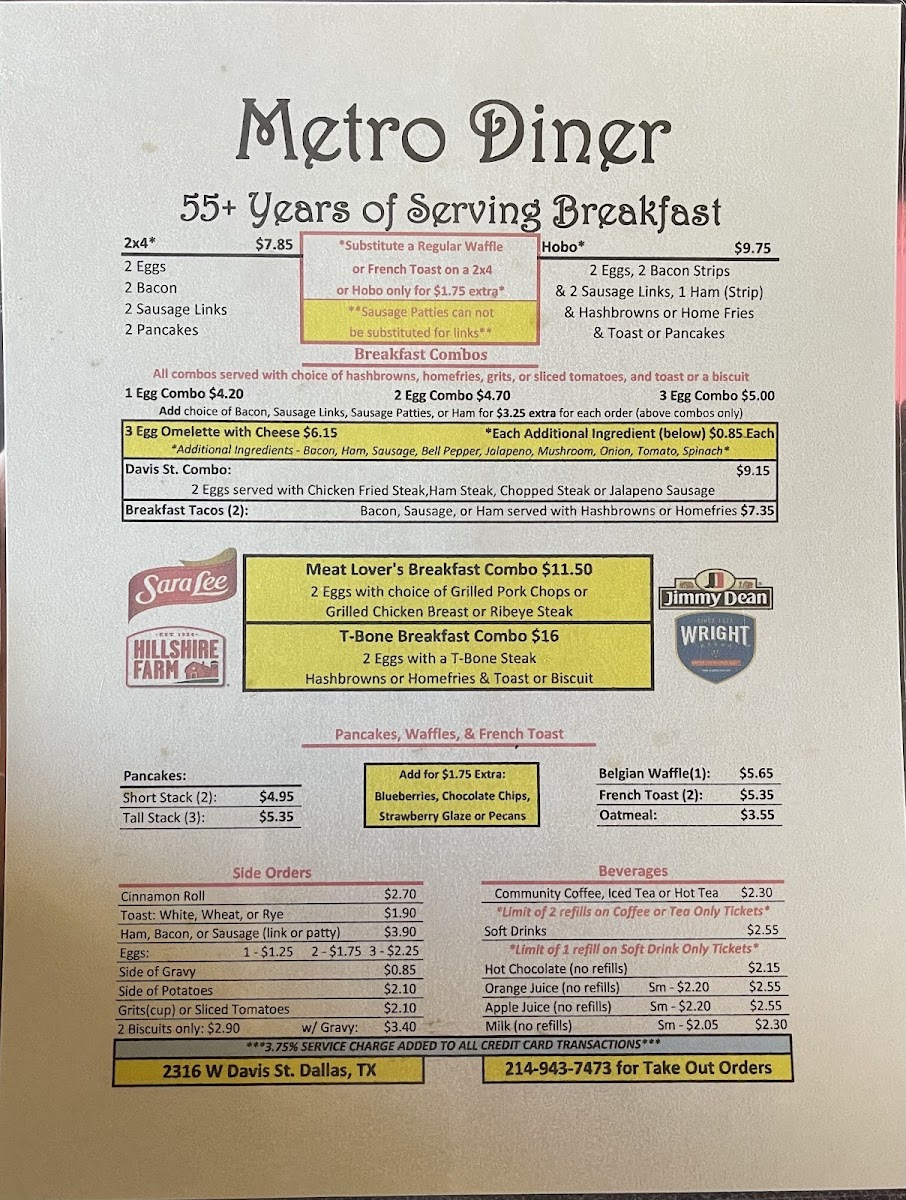 Metro Diner OC Menu - Image 5